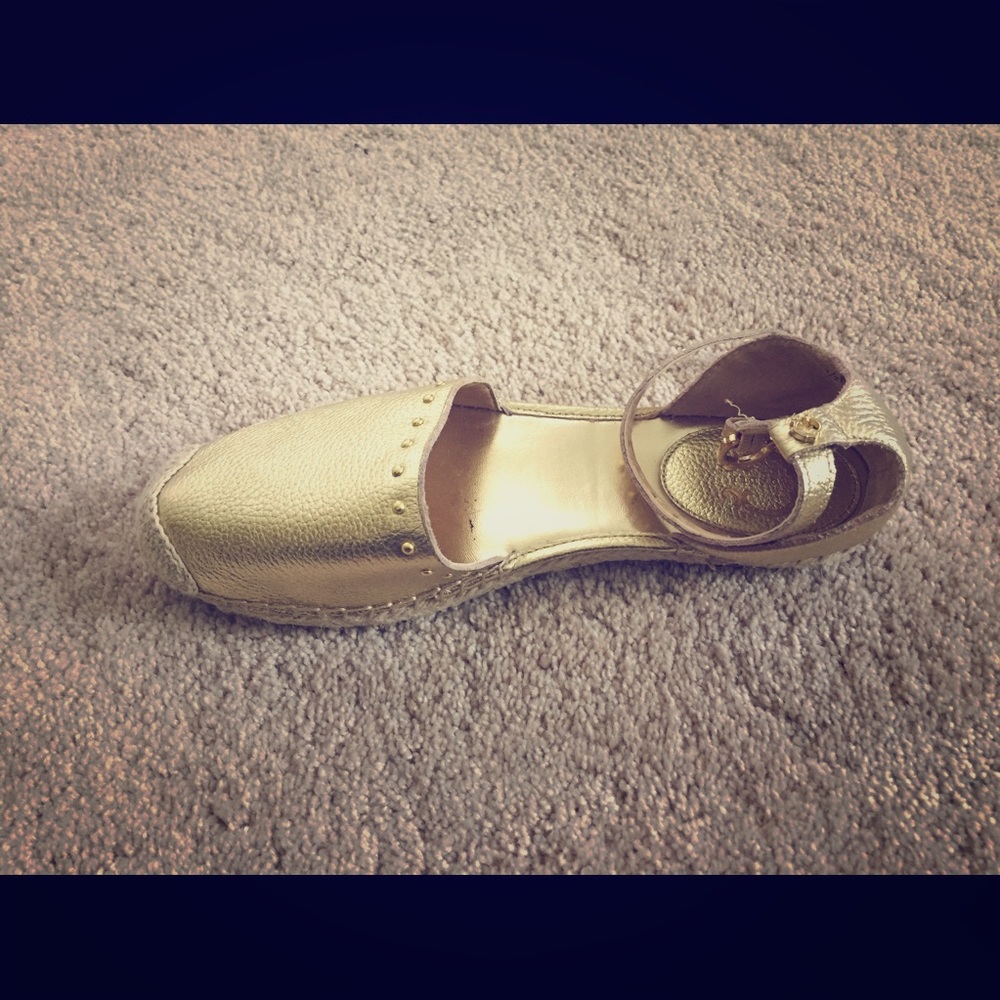 Gold espadrilles