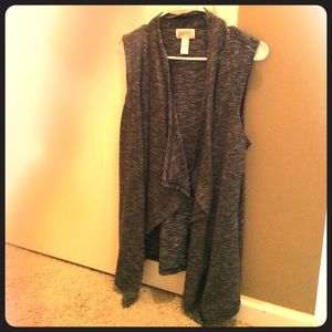 Grey sleeveless cotton vest cardigan