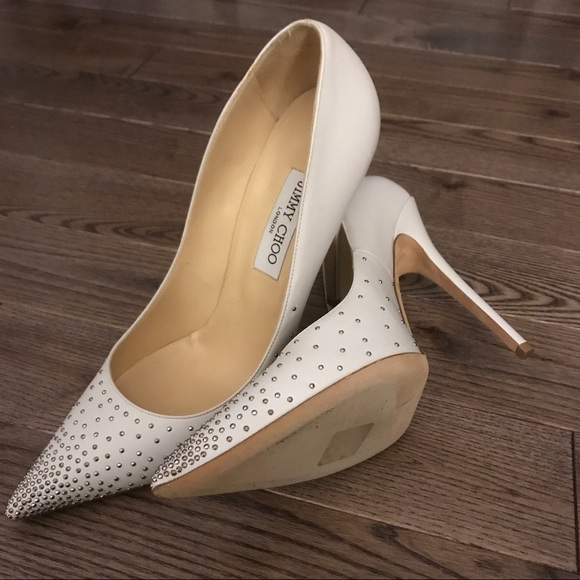 Jimmy Choo White Studded Anouk Pumps in Size 42 - Picture 2 of 6