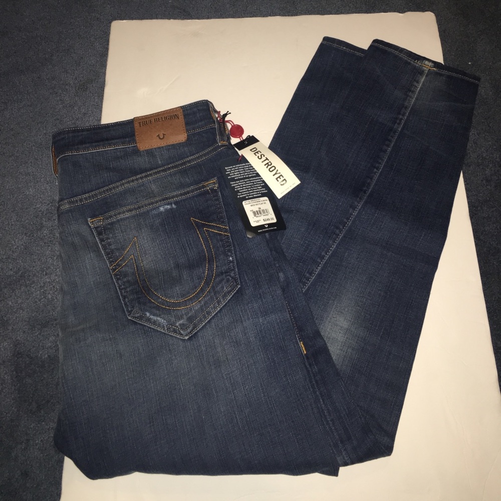 New Mens true religion destroyed jeans size 36