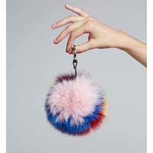 Fox fur bag charm
