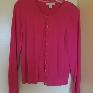 Banana Republic hot pink button up sweater