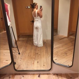 Anthropologie wide leg cotton jumpsuit