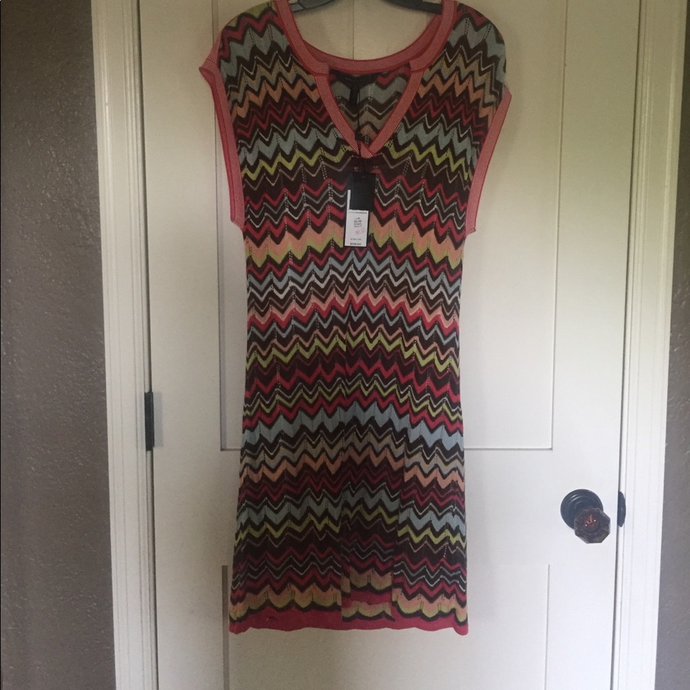 Multi colored BCBG chevron dress