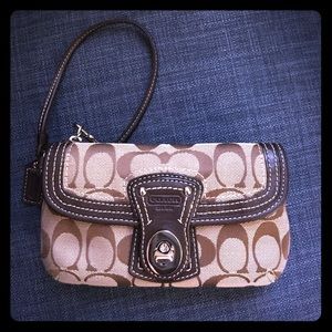 Coach wristlet with two compartments