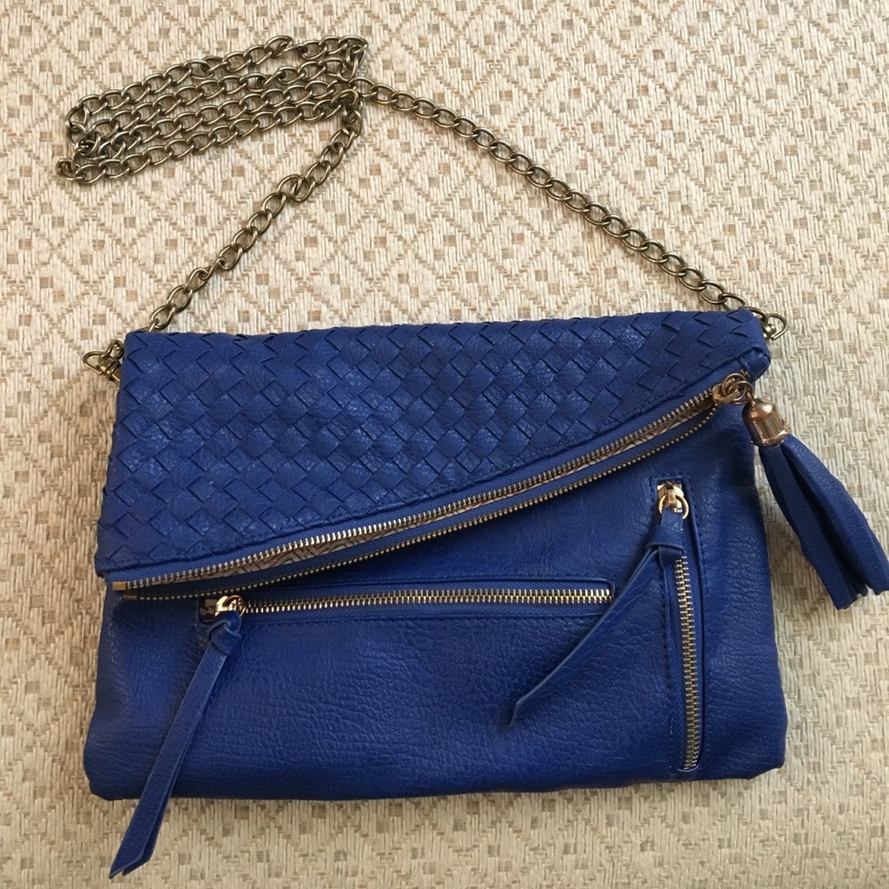 Royal Blue Pleather Crossbody