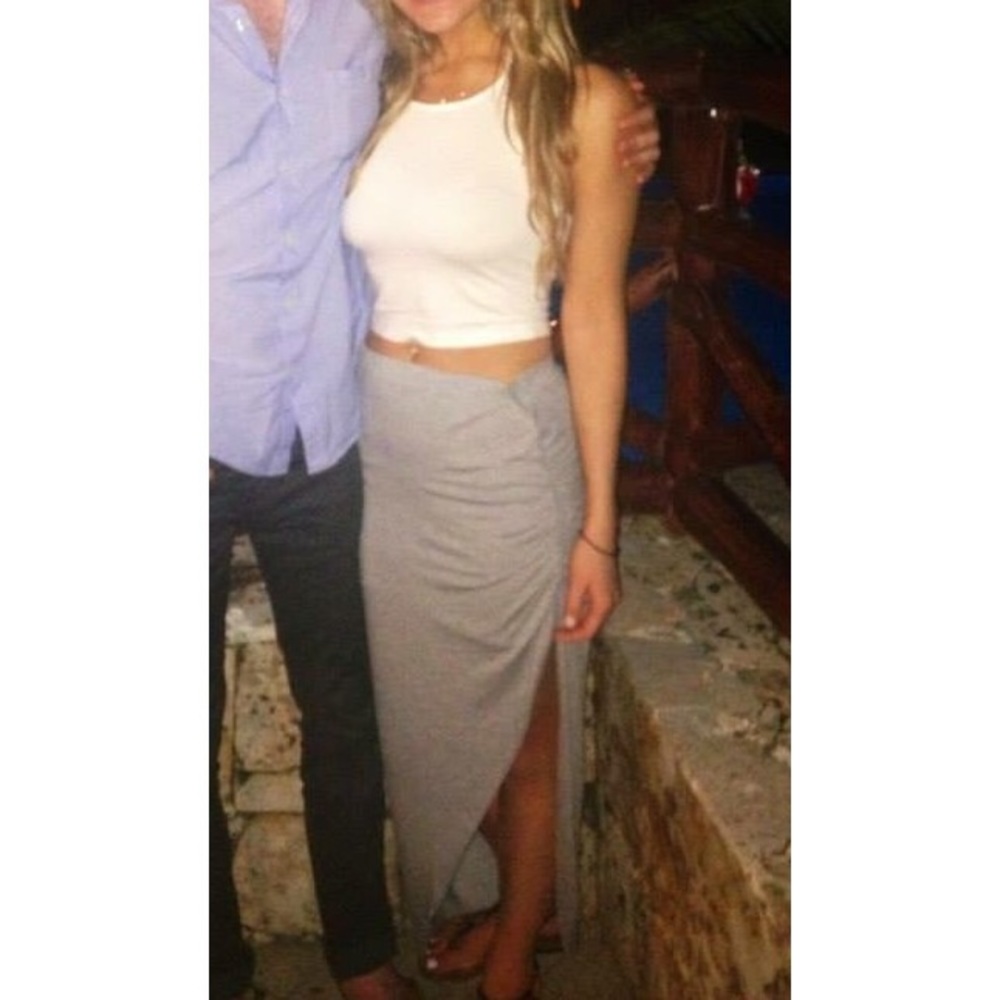 Ruched split maxi skirt - worn once