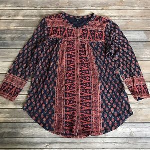 Lucky Brand Womens Tunic Peasant Festival Top XL