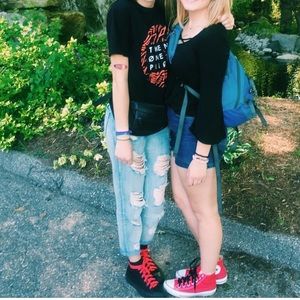 Brandy Melville ripped boyfriend jeans