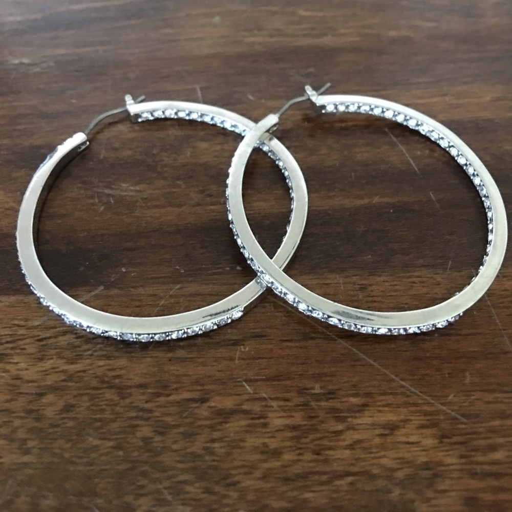 C+I Crystal Pavé Hoop Earrings
