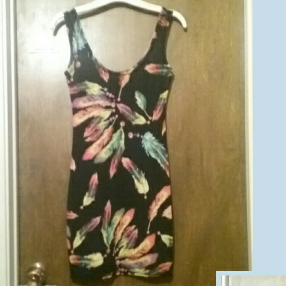 Sexy bodycon  feather dress