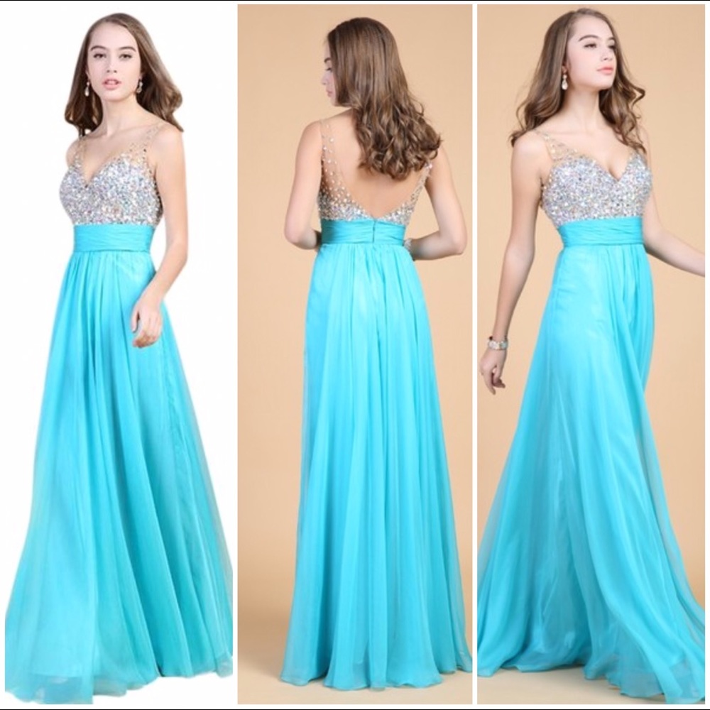 Couture Turquoise prom dress