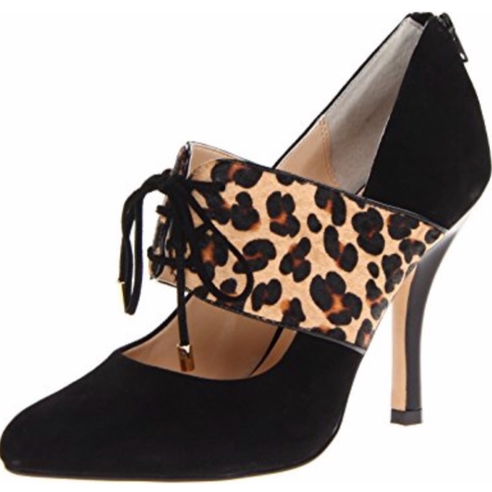 Isola Isabel black leopard oxford heels