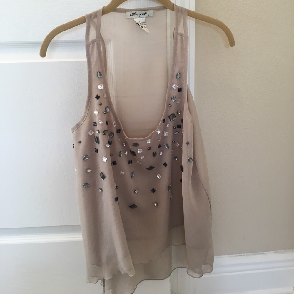 Jeweled tan blouse