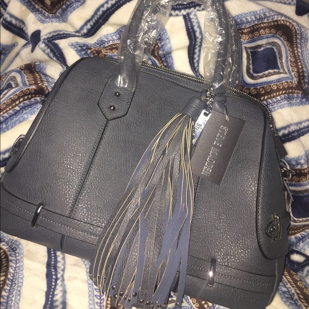 STEVE MADDEN SLATE GRAY STRUCTURED PURSE