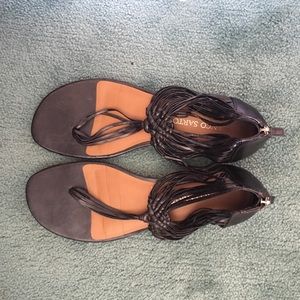 Black Strappy Sandals Designer