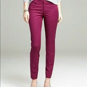Banana Republic Sloan Fit Cropped Pants - Cabernet