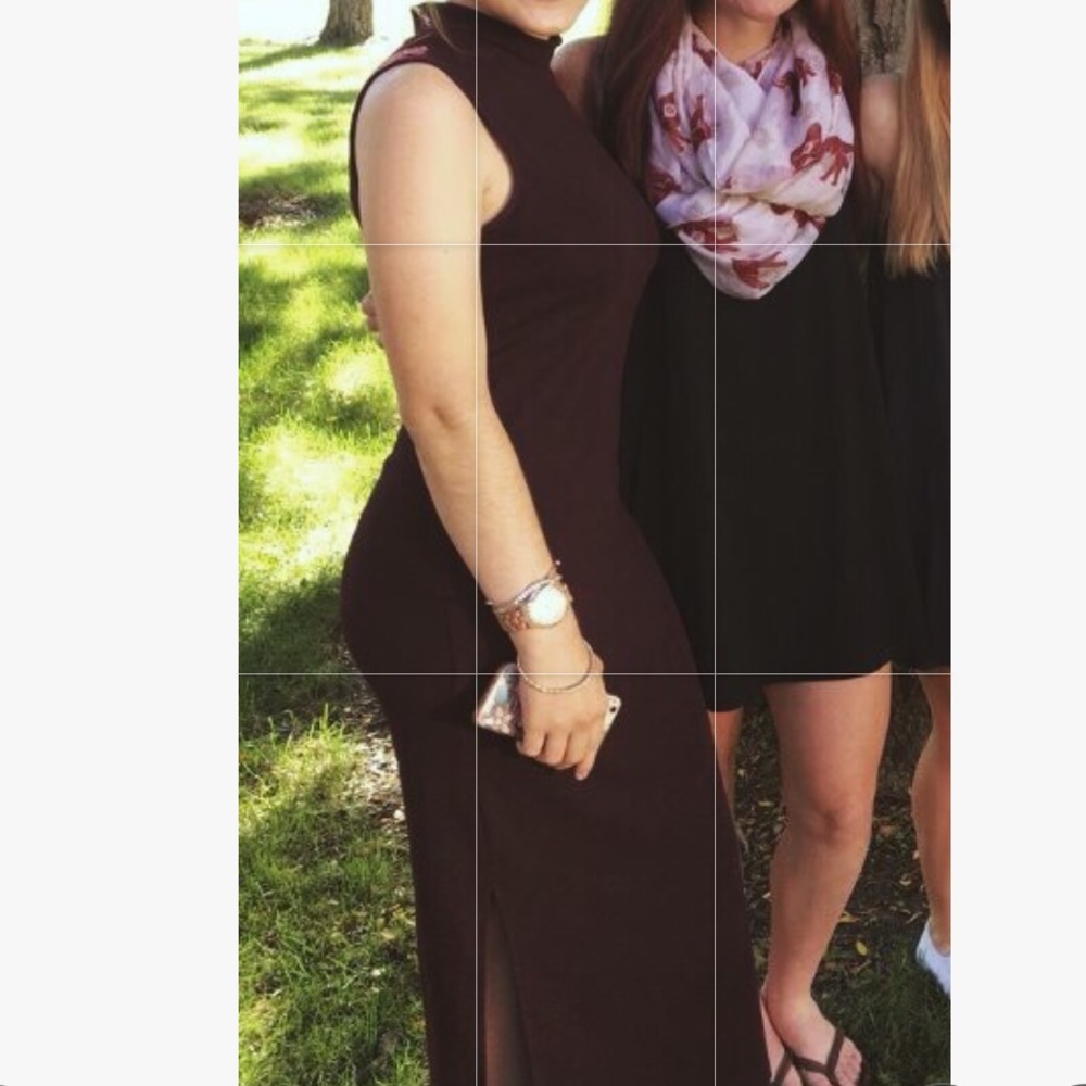 Maroon halter dress, floor length