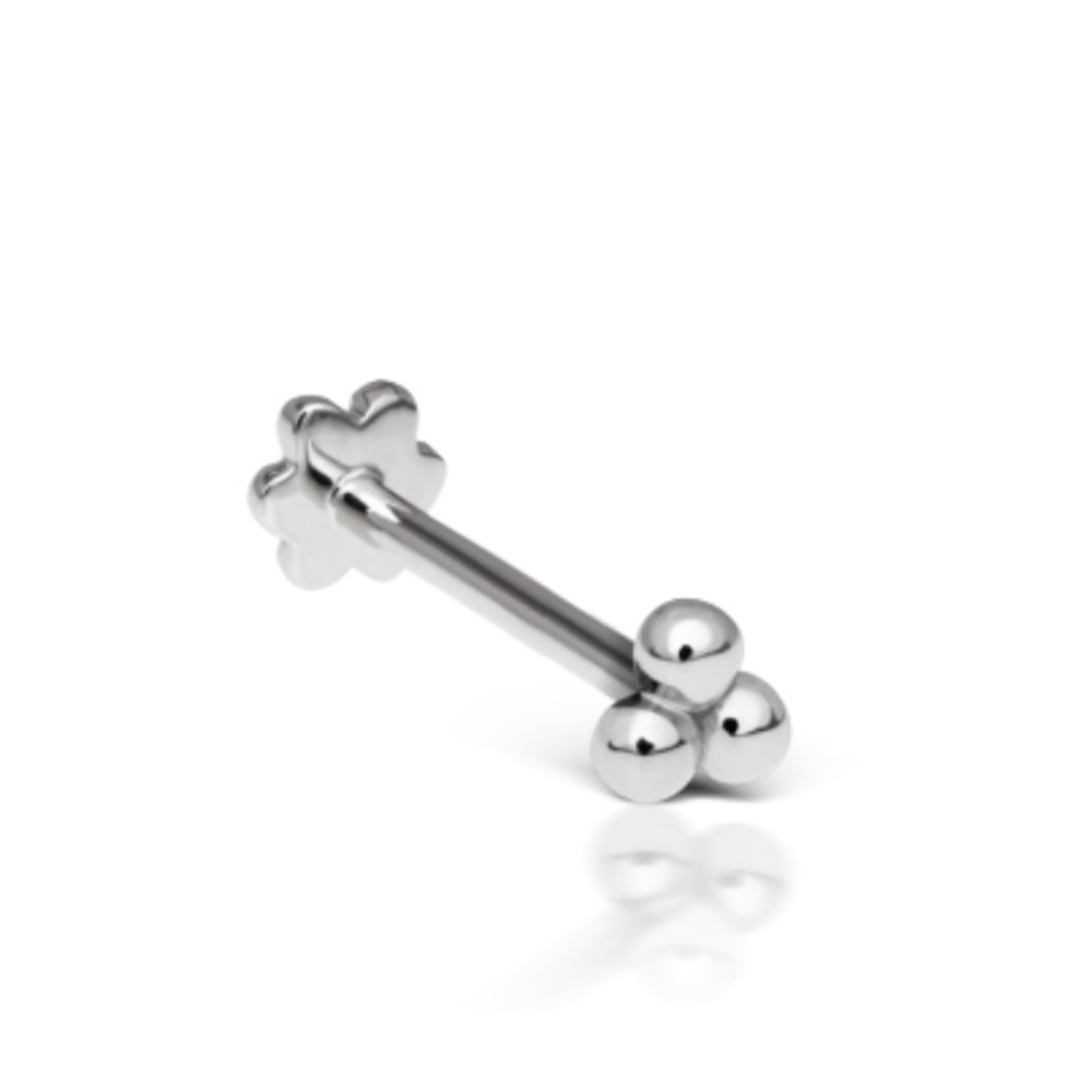 14k White Gold Threaded Ball Stud