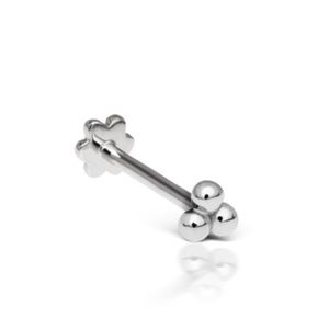 14k White Gold Threaded Ball Stud
