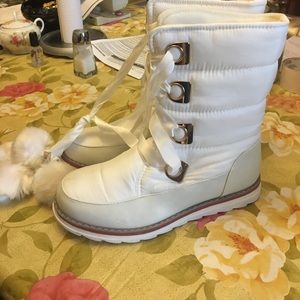 White winter boots