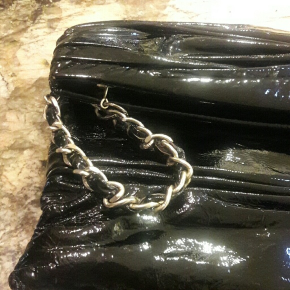 Authentic Onna Ehrlich black patent leather bag