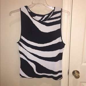 Zebra print sleeveless sweater