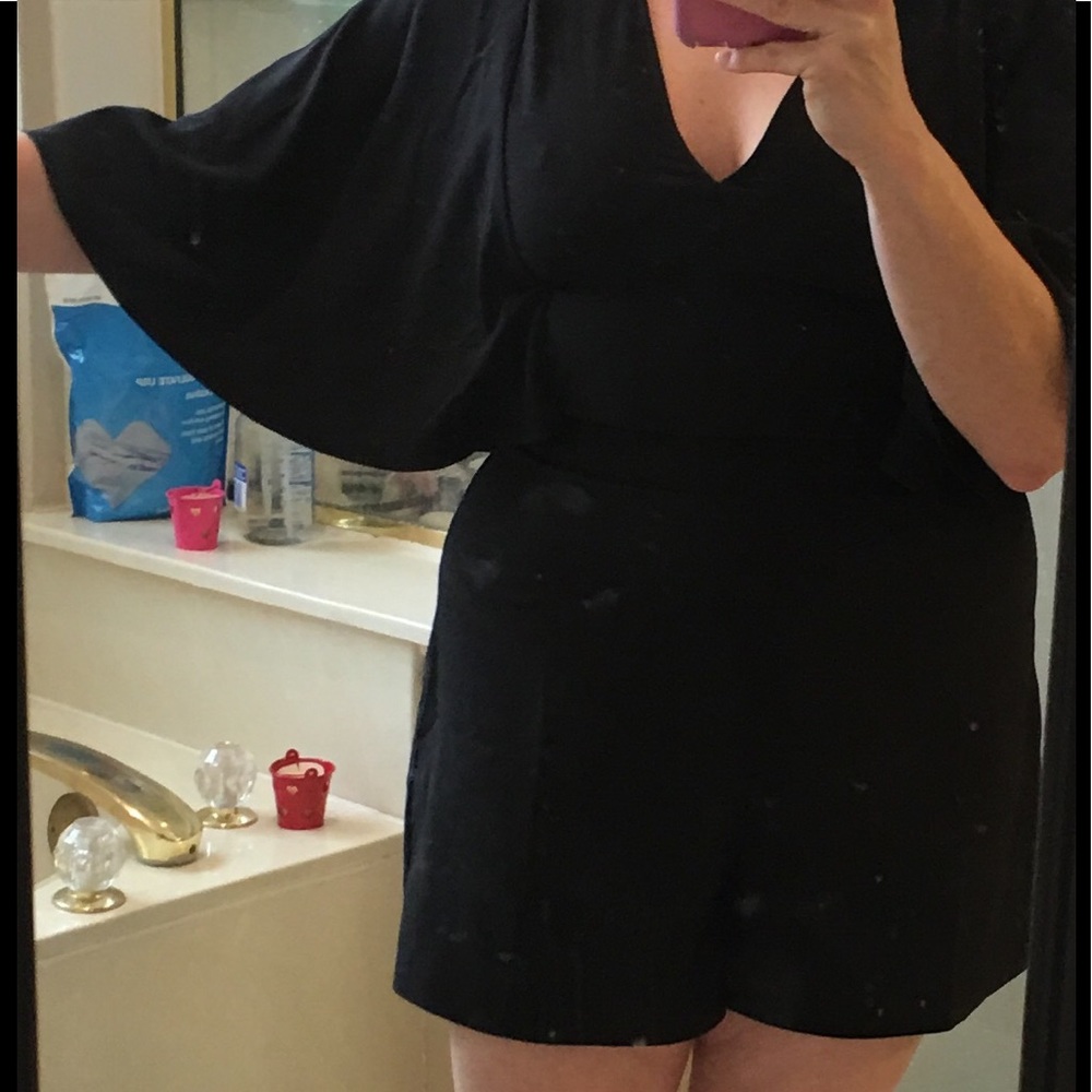 Black dressy v-neck romper