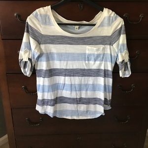 Boat neck shirt, 3/4 length sleeve