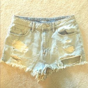 BDG High Waisted Destroyed Denim Shorts.