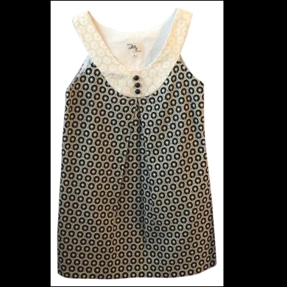 Milly spring eyelet dress in black & off white 4