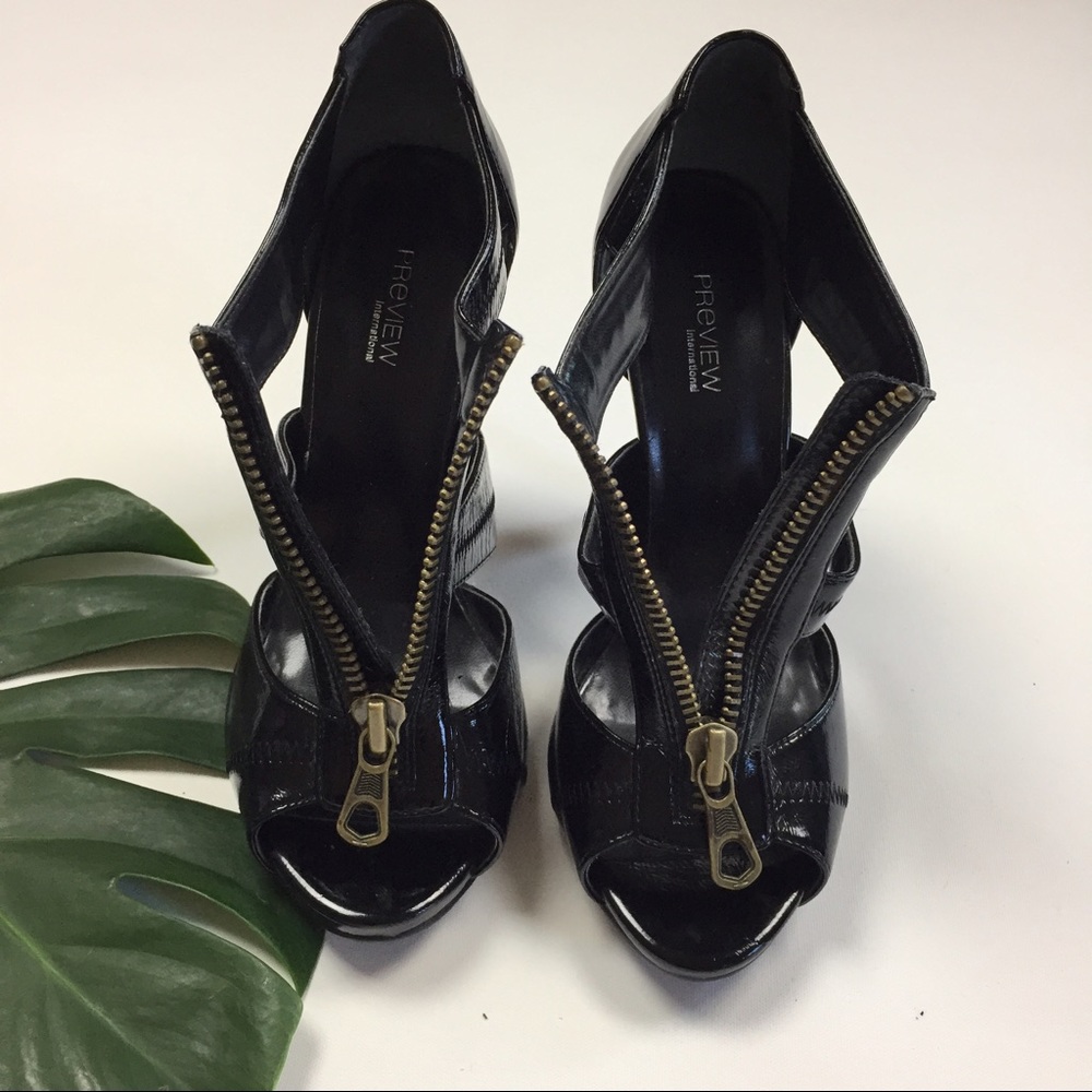 Nordstrom ⚡️ SZ 6.5 Black Zipper 4.5 Inch Heels