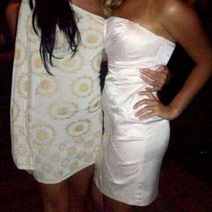 Light pink snake skin cocktail dress