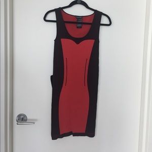 Bebe Bodycon Dress NWT M/L, Red/Black