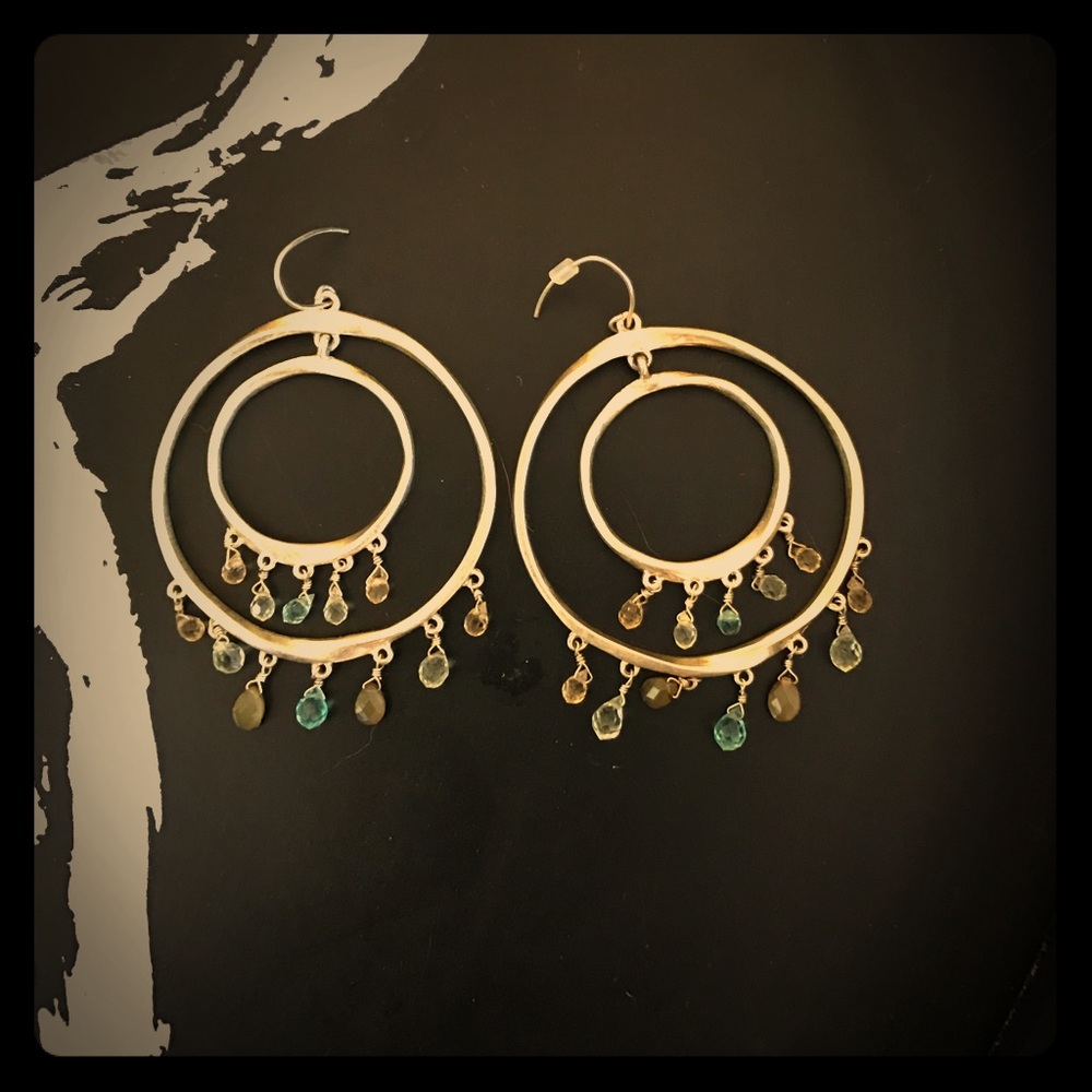 Fossil beaded hoops