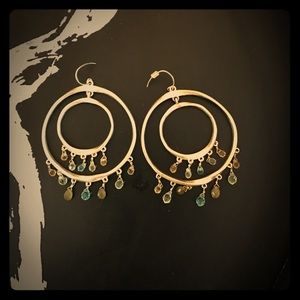 Fossil beaded hoops