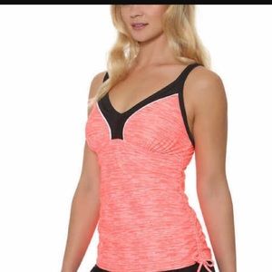 Pink tankini swim top