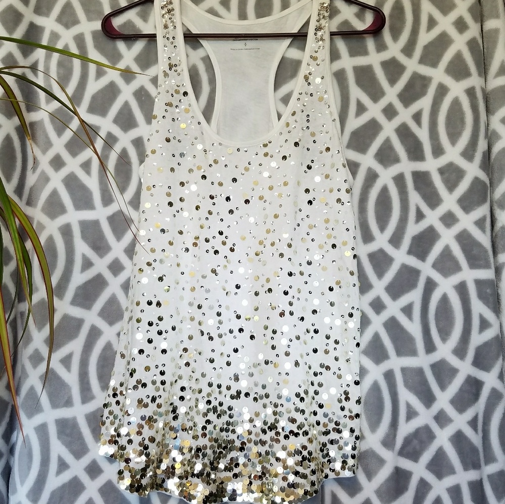 Express BLINGED out T-back tank top