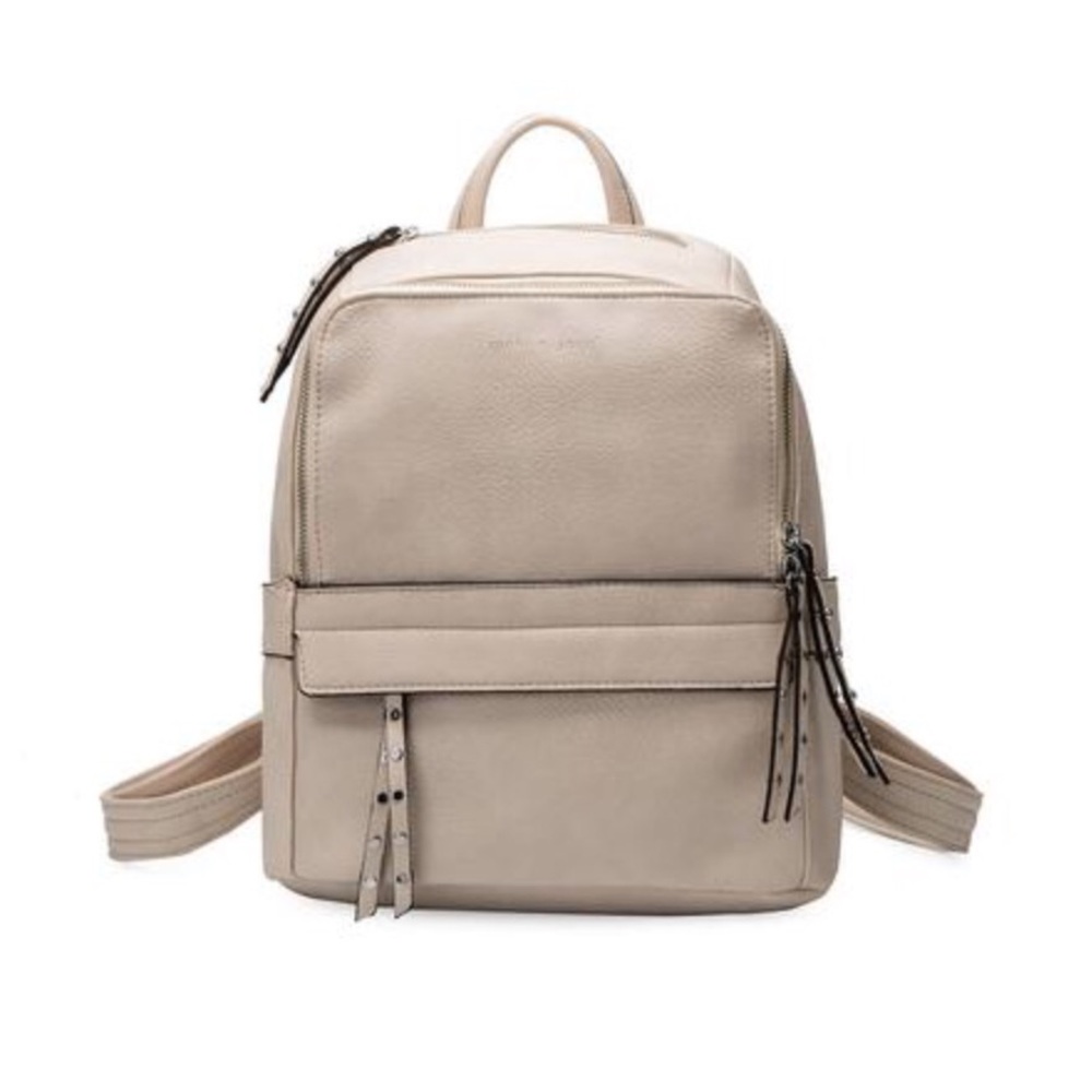 Lacey Backpack in Bone Premium Vegan Leather - Picture 2 of 5