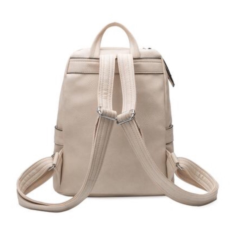 Lacey Backpack in Bone Premium Vegan Leather - Picture 4 of 5