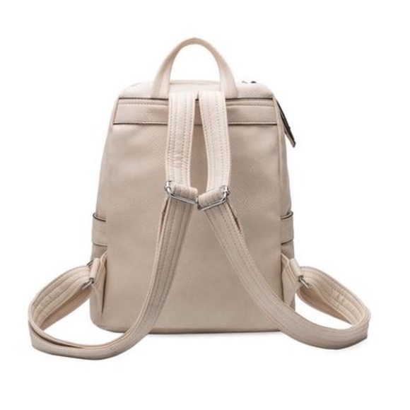Lacey Backpack in Bone Premium Vegan Leather - Picture 4 of 5