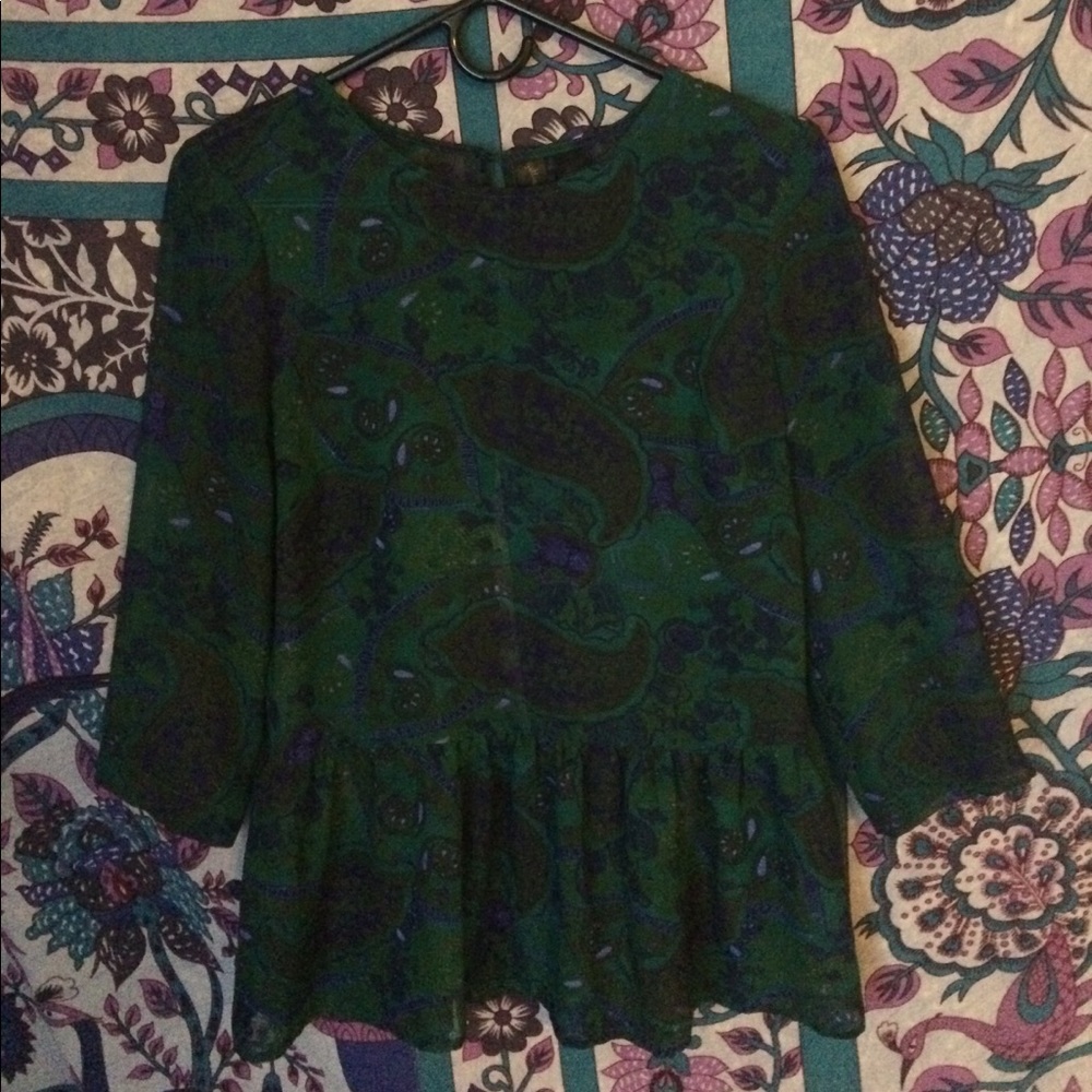 Sheer open back blouse