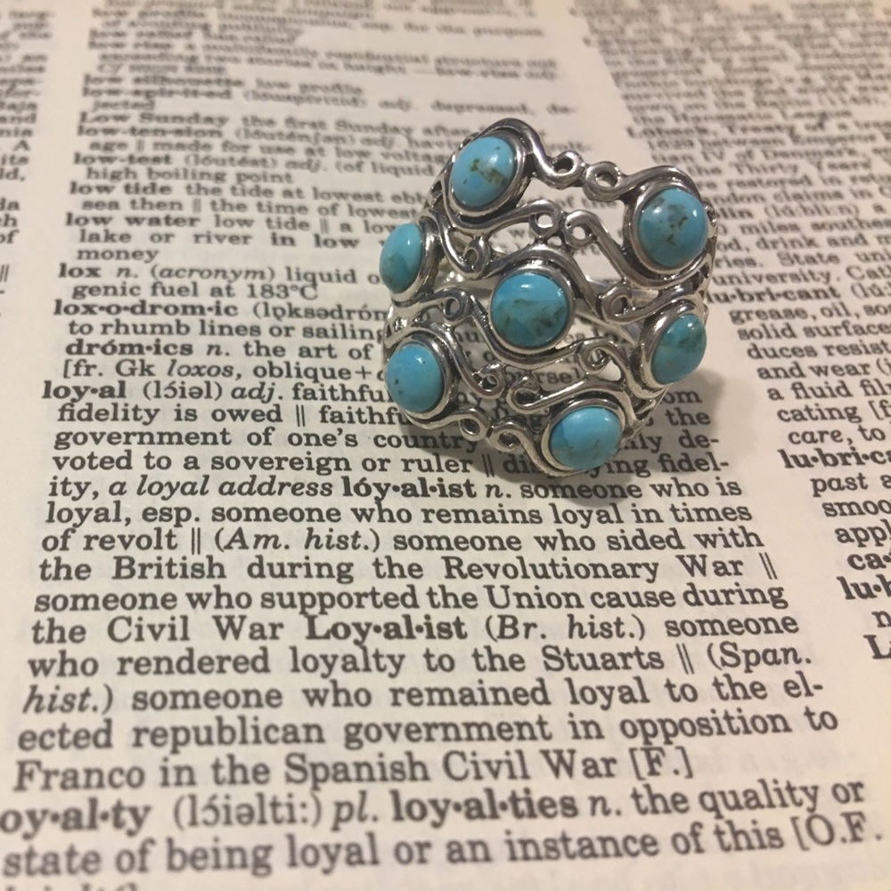 Turquoise and sterling silver ring