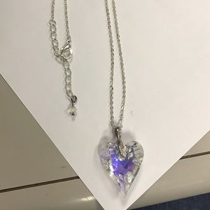 Antique Swarovski crystal heart pendant.