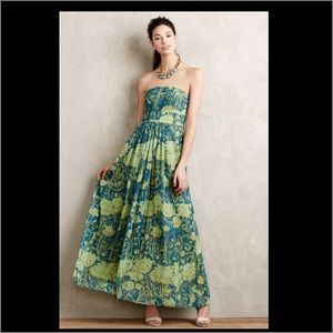 Watercolor garden maxi dress