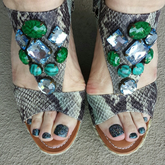 Libby and Edelman Shoes - Sam Edelman snake print embellished sandals