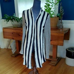 Banana Republic black & cream striped cardigan