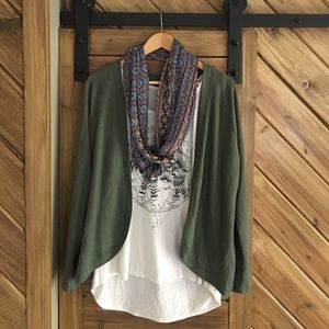 Adorable cardigan and tank with scarf