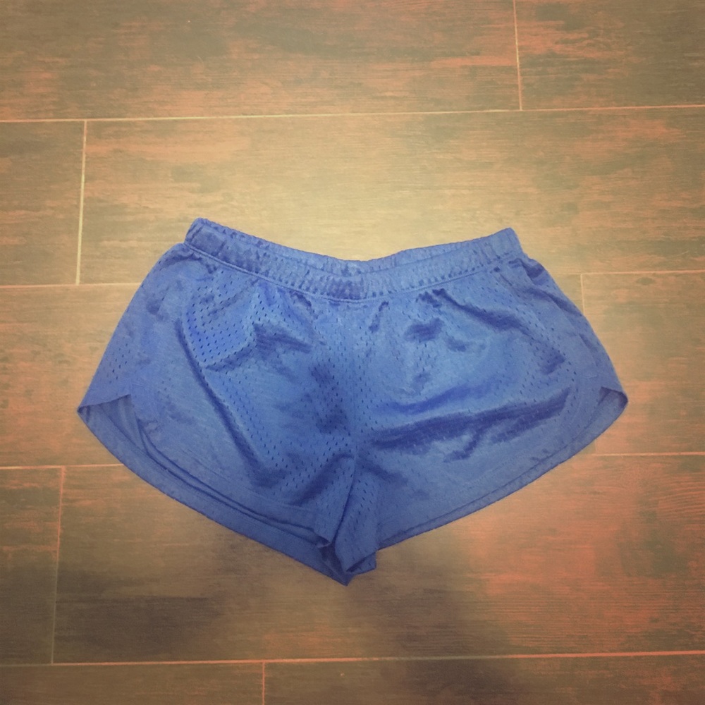Blue running shorts