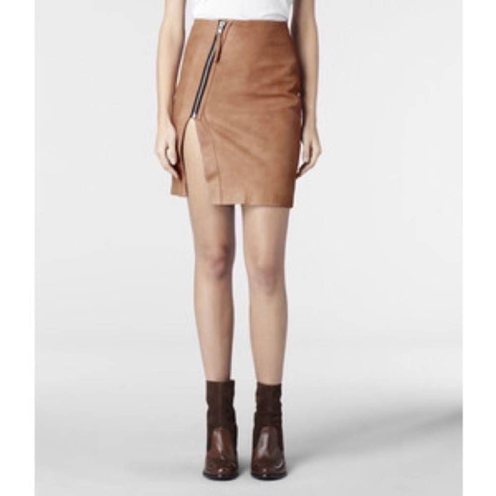 All Saints Lucille Leather Skirt